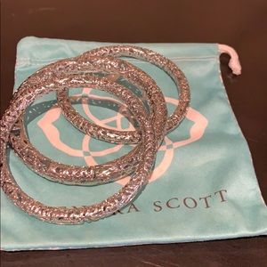 Kendra Scott 3 silver bangle bracelets